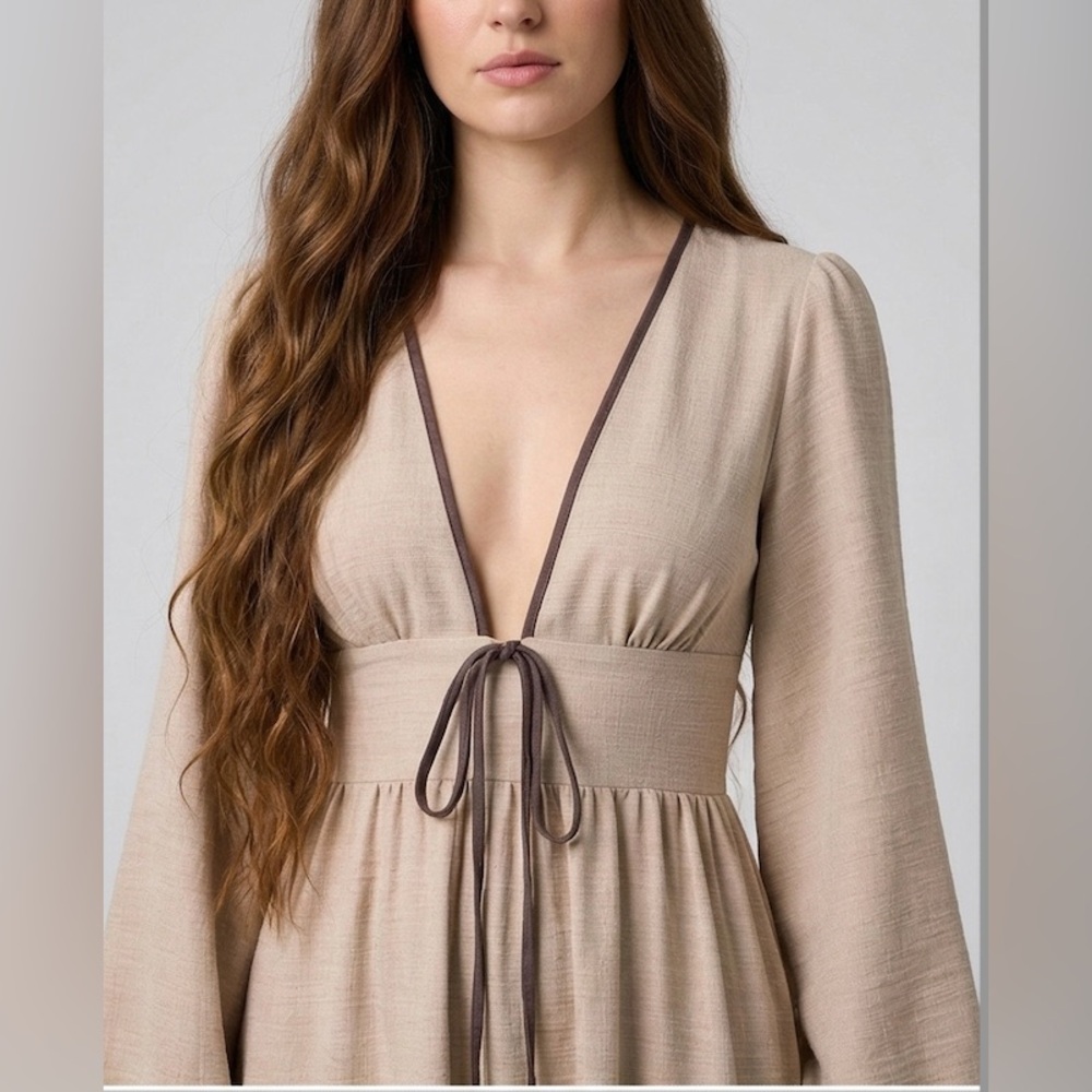 LAST ONE 🔥 Bohemian Luxe Sandstone Maxi Dress - Picture 2 of 6